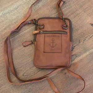 Harbour 2nd Genuine Leather Crossbody iPhone Bag Brown